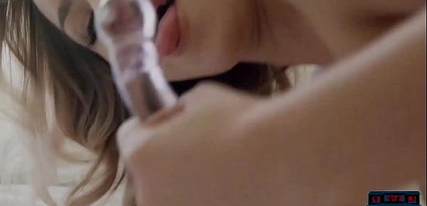  Teen latina Alina Lopez masturbates with a glass dildo